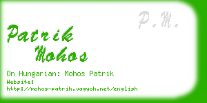 patrik mohos business card